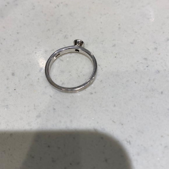 Natural small citrine in rhodium plated 9 25 silver ring size 6 - Picture 4 of 7